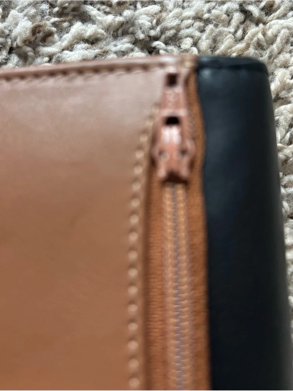 filoFAX Tan Black Leather-Style Organizer nappa leather mint nappa Italian